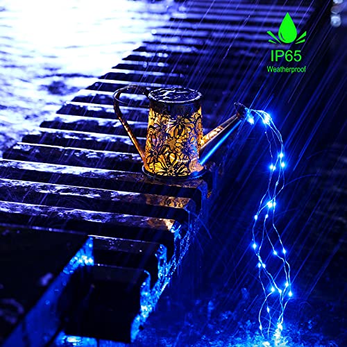 VOOKRY Solar Watering Can with Lights Christmas Decorations Metal ...