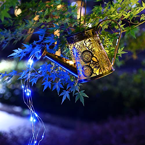 VOOKRY Solar Watering Can with Lights Christmas Decorations Metal ...