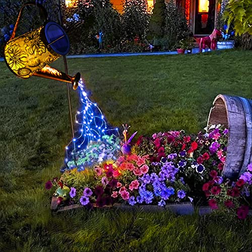 VOOKRY Solar Watering Can with Lights Christmas Decorations Metal ...