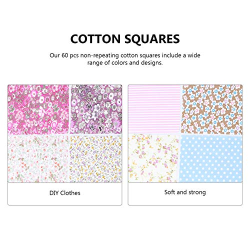 Cotton Fabric Craft Squares Quilting Sewing Floral Precut Fabric S...