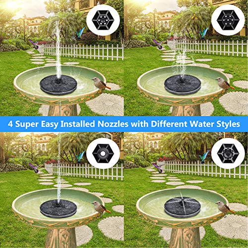 VOROSY Solar Fountain, Upgraded 2.5W Solar Bird Bath Fountain with...