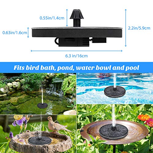 VOROSY Solar Fountain, Upgraded 2.5W Solar Bird Bath Fountain with...