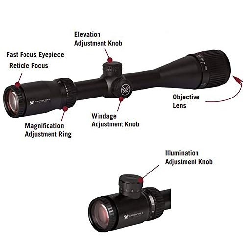 Vortex Crossfire II 3-9x40 Rifle Scope, V-Brite Reticle
