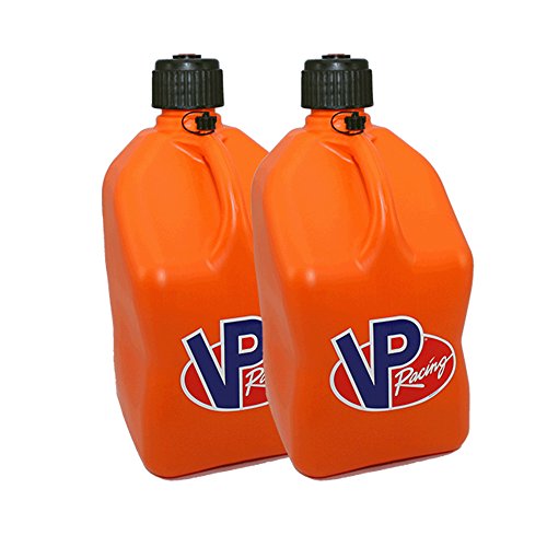 2 Pack VP 5 Gallon Square Orange Racing Utility Jugs