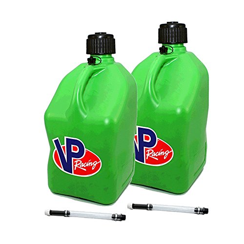 2 Pack VP 5 Gallon Square Green Racing Utility Jugs with 2 Deluxe ...