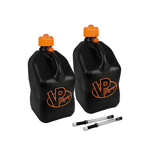 2 Pack VP 5 Gallon Square V-Twin Racing Utility Jugs with 2 Deluxe...