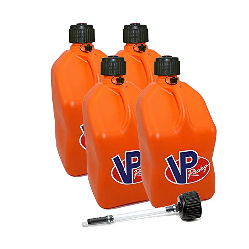 4 Pack VP 5 Gallon Square Orange Racing Utility Jugs with Extra Ca...