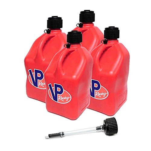 4 Pack VP 5 Gallon Square Red Racing Utility Jugs with Extra Cap &...