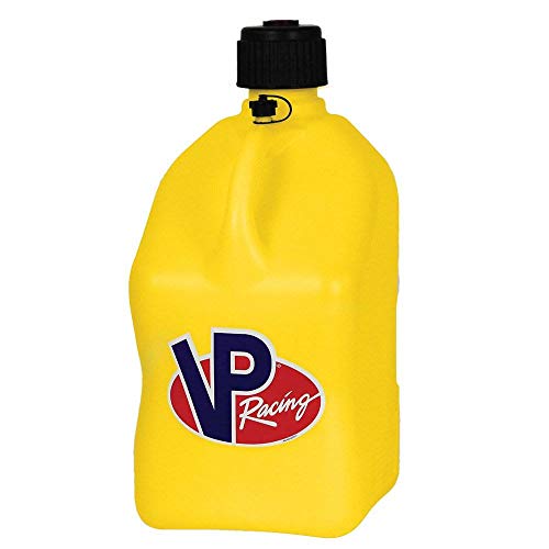 VP 5 Gallon Square Yellow Racing Utility Jug with Deluxe Filler Hose