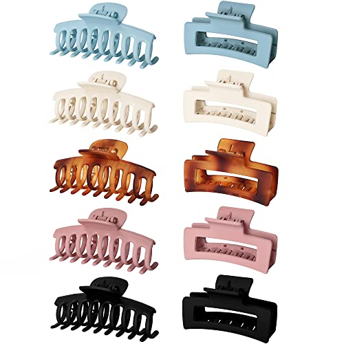 Vsiopy 10pcs Hair Claw Clips for Women Hair, 3.5 Inch Nonslip Medi...