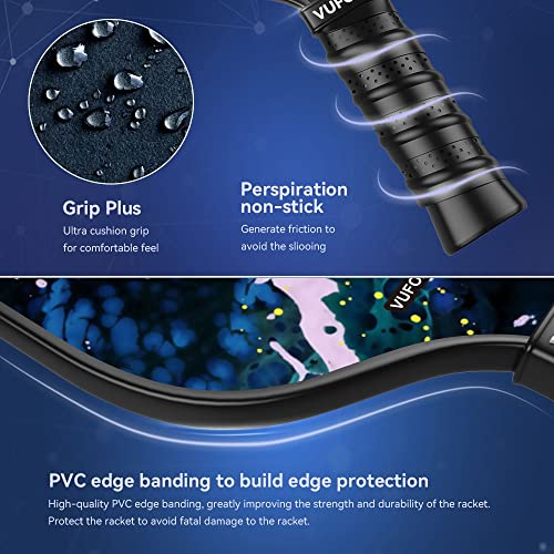 VUFOXT Pickleball Paddles Set of 2 , 99.99% Carbon Fiber, Graphite...