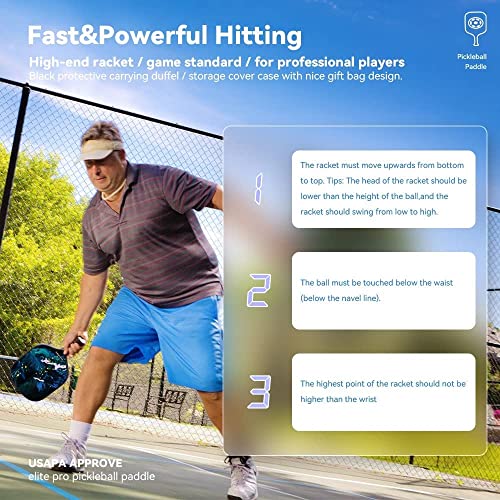 VUFOXT Pickleball Paddles Set of 2 , 99.99% Carbon Fiber, Graphite...