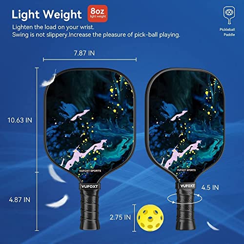 VUFOXT Pickleball Paddles Set of 2 , 99.99% Carbon Fiber, Graphite...