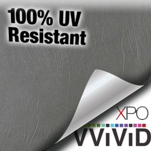 VViViD Grey Weatherproof Faux Leather Finish Marine Vinyl Fabric ...