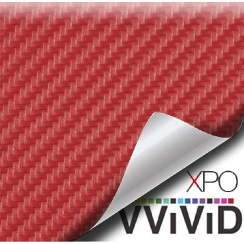 VViViD Red Carbon Fiber Weatherproof Faux Leather Finish Marine Vi...