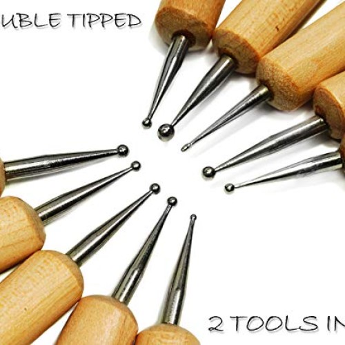 VViViD Sculpt Double Ended 5-Piece Metal Ball Stylus & Wooden Hand...