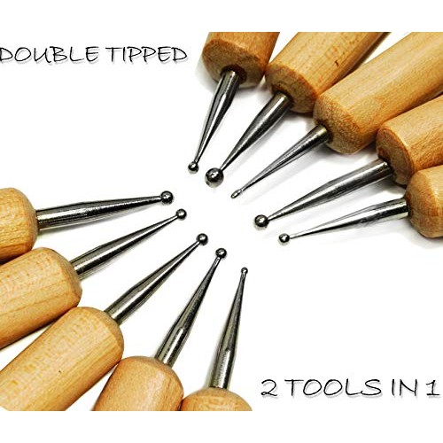 VViViD Sculpt Double Ended 5-Piece Metal Ball Stylus & Wooden Hand...