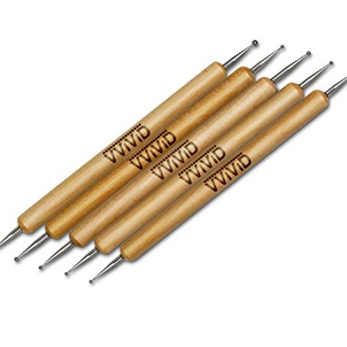 VViViD Sculpt Double Ended 5-Piece Metal Ball Stylus & Wooden Hand...