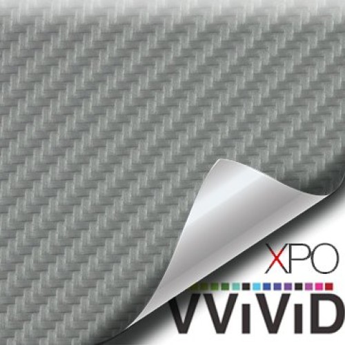 VViViD Silver Carbon Fiber Weatherproof Faux Leather Finish Marine...