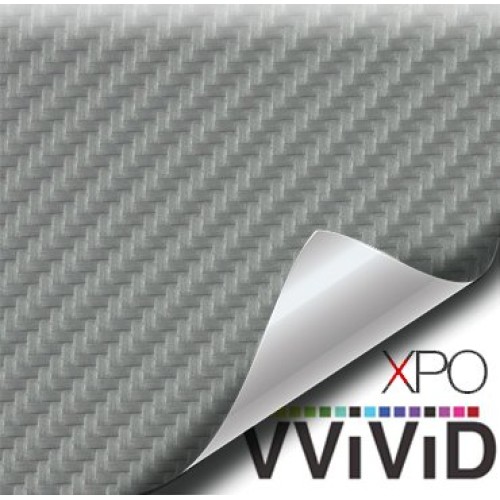 VViViD Silver Carbon Fiber Weatherproof Faux Leather Finish Marine...
