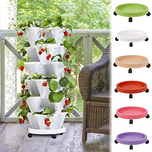 3PC Stackable Garden Planter Set with Removable Tray at The Bottom...