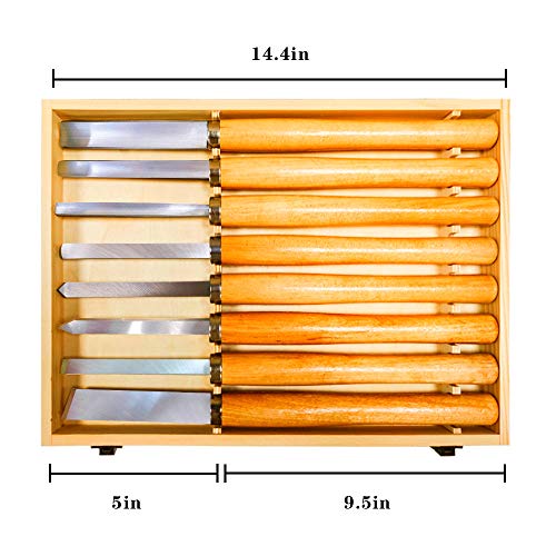 8PCS HSS Wood Lathe Chisel Set for Wood Chisel Lathe Turning Tools...