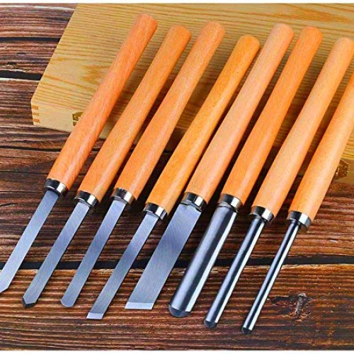 8PCS HSS Wood Lathe Chisel Set for Wood Chisel Lathe Turning Tools...