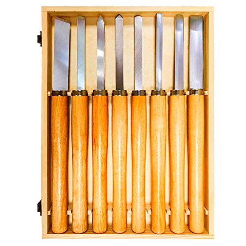 8PCS HSS Wood Lathe Chisel Set for Wood Chisel Lathe Turning Tools...