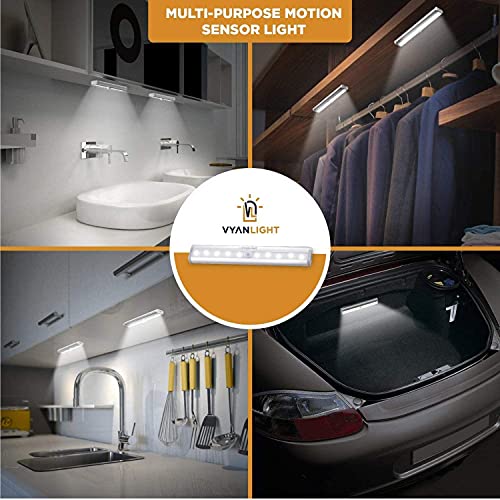 VYANLIGHT Motion Sensor LED Lights, 10 LED Battery Operated Motion...
