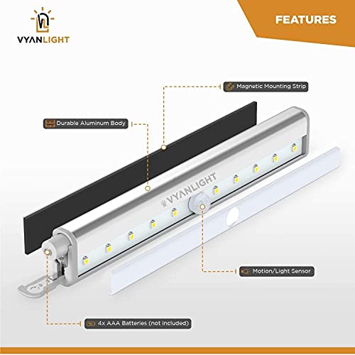 VYANLIGHT Motion Sensor LED Lights, 10 LED Battery Operated Motion...