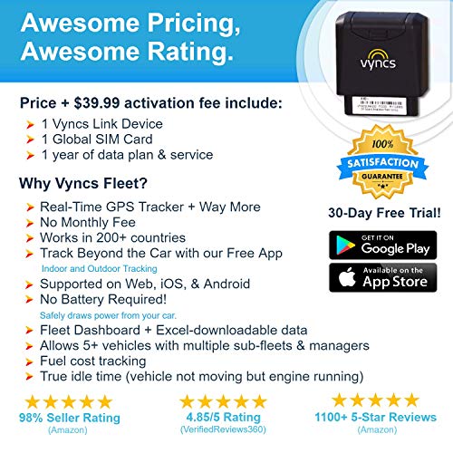 VyncsFleet: GPS Tracker No Monthly Fee, OBD, Real Time 3G Fleet Ca...