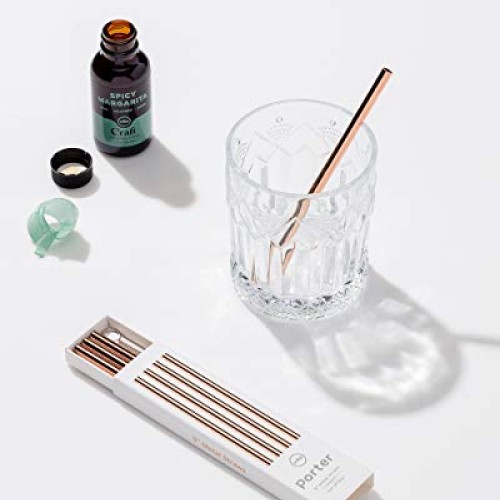 W&P Porter Stainless Steel Metal Straws w/ Cleaner Brush | Copper ...