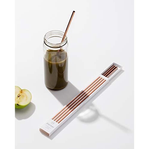 W&P Porter Stainless Steel Metal Straws w/ Cleaner Brush | Copper ...