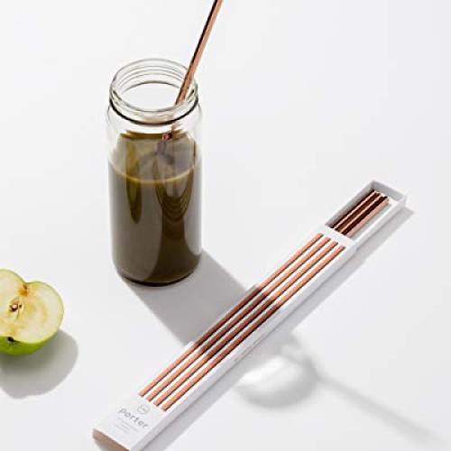 W&P Porter Stainless Steel Metal Straws w/ Cleaner Brush | Copper ...