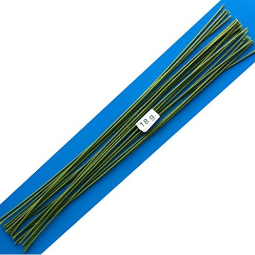 18 Gauge Green Cotton Covered Floral Wire - 20 feet per Bundle 6....