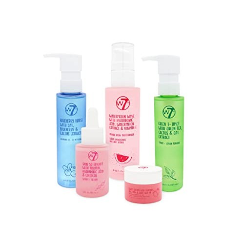 W7 Self-Care Skincare Gift Set - Moisturiser, Serum, Toner, Cleans...