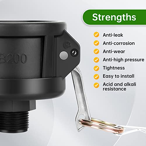 WADEO IBC Tote Adapter, 2 Cam Lock for 275-330 Gallon IBC Tote Ta...
