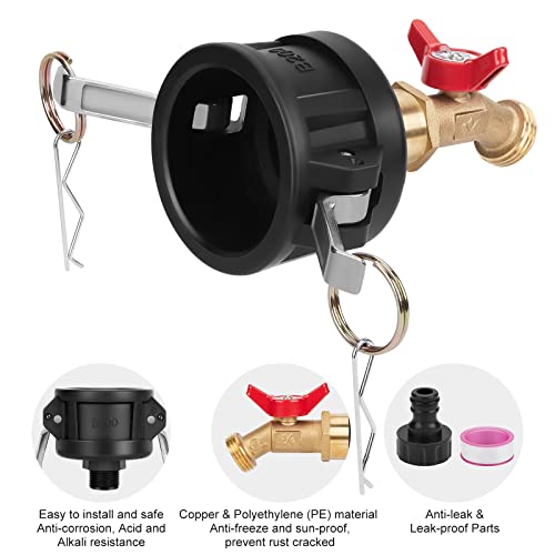 WADEO IBC Tote Adapter, 2 Cam Lock for 275-330 Gallon IBC Tote Ta...