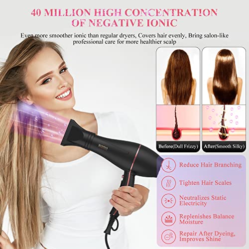 WADODO Ionic Hair Dryer, 2200W Professional Blow Dryer Fast Drying...