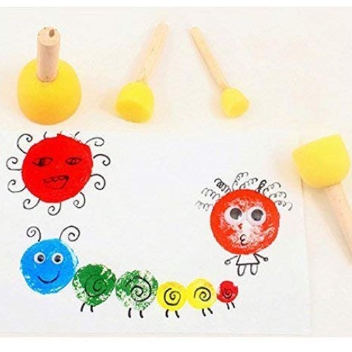 WAFJAMF 20-Pieces Assorted Size Round Sponges Brush Set, Paint Too...