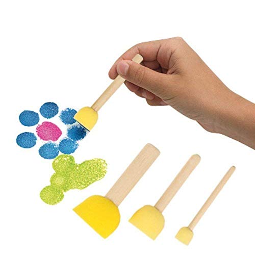 WAFJAMF 20-Pieces Assorted Size Round Sponges Brush Set, Paint Too...
