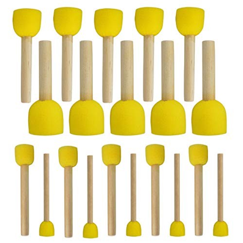WAFJAMF 20-Pieces Assorted Size Round Sponges Brush Set, Paint Too...