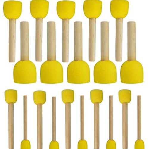 WAFJAMF 20-Pieces Assorted Size Round Sponges Brush Set, Paint Too...