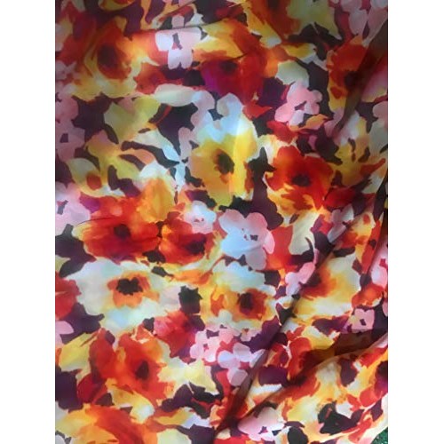 Multicolor Floral Print Chiffon Fabric 60” Width Sold by The Yard