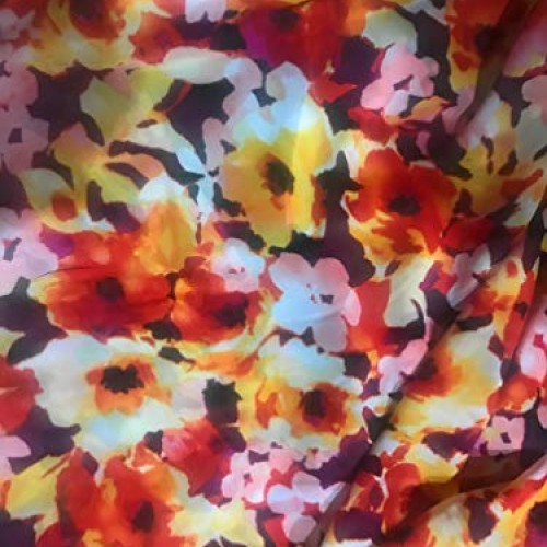Multicolor Floral Print Chiffon Fabric 60” Width Sold by The Yard