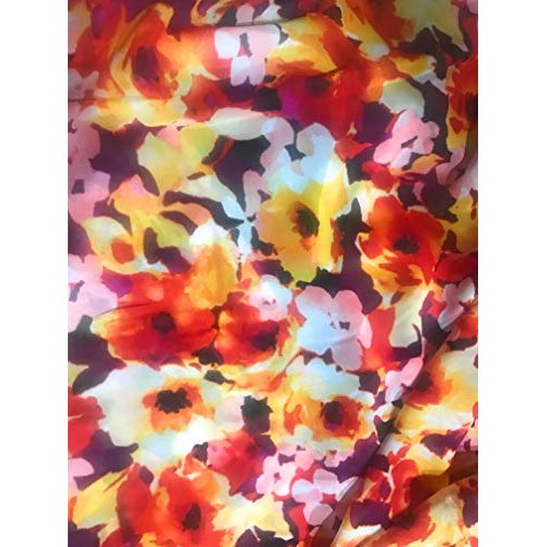 Multicolor Floral Print Chiffon Fabric 60” Width Sold by The Yard