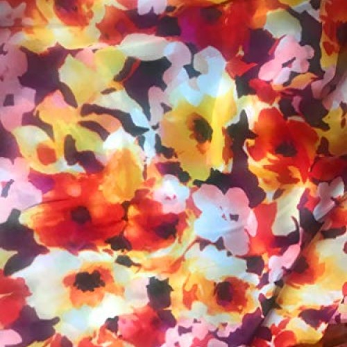 Multicolor Floral Print Chiffon Fabric 60” Width Sold by The Yard