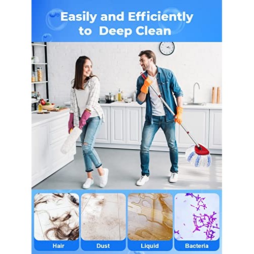 8 Pack Spin Mop Head Replacement with 1 Stainless Steel Spin Mop P...