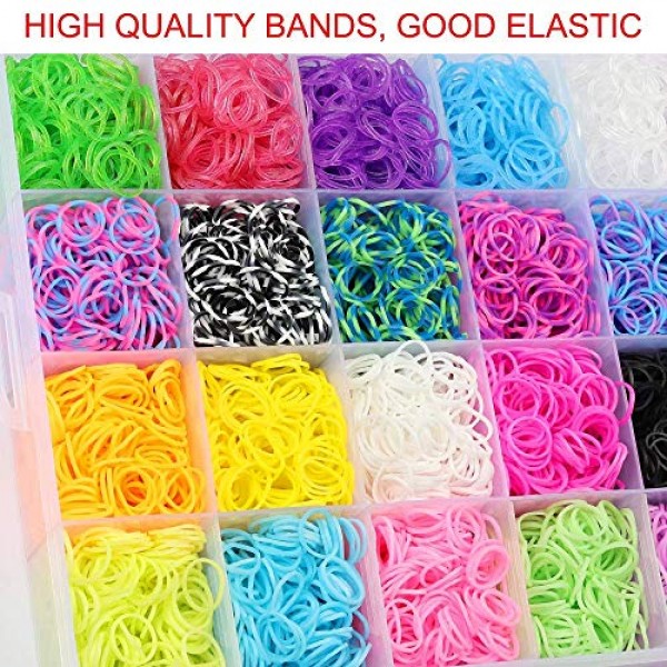 Rainbow Rubber Bands Refill Kit-Assorted Colors Loom Bands2000+-...