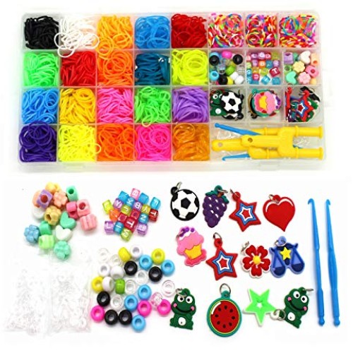 Rainbow Rubber Bands Refill Kit-Assorted Colors Loom Bands2000+-...
